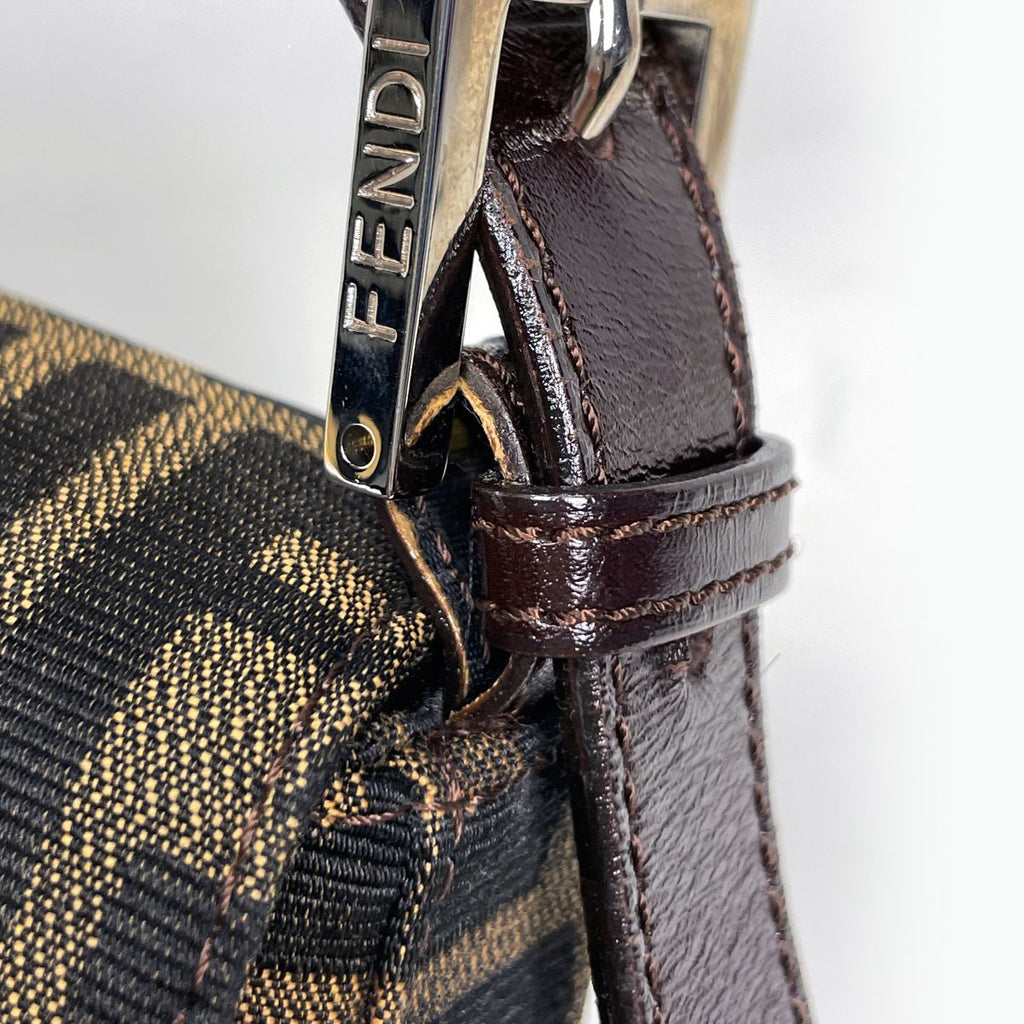 Fendi Shoulder Bag Zucca Pattern Mamma Baguette Canvas Brown — view 5