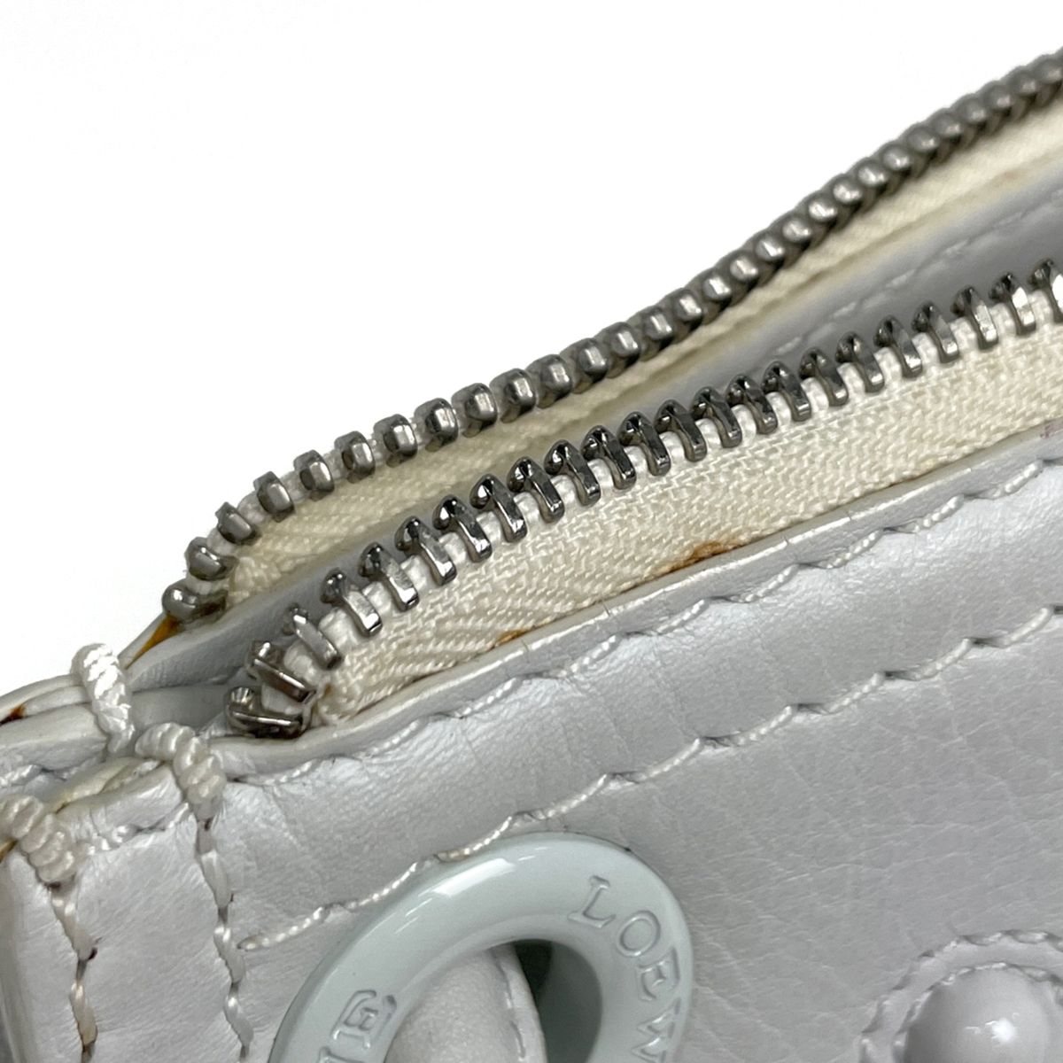 Loewe Tote Bag Crown Studs Logo Leather White — view 7
