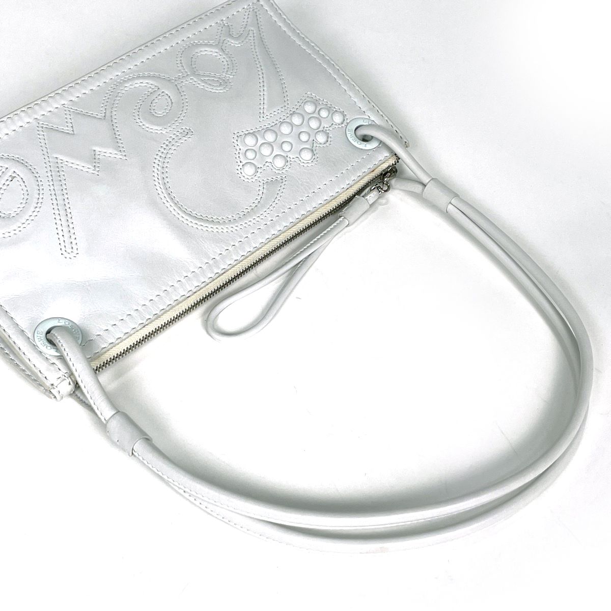 Loewe Tote Bag Crown Studs Logo Leather White — view 6