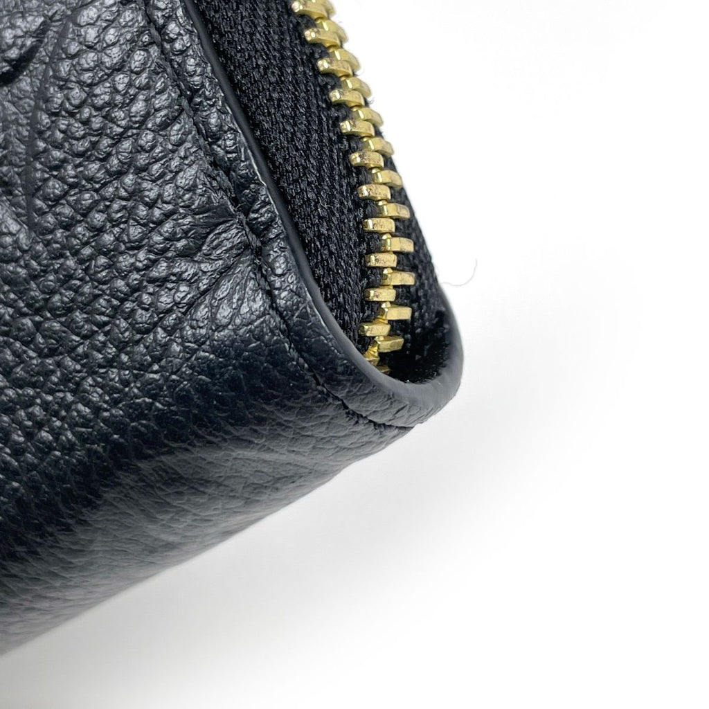 Louis Vuitton Portefeuille Clemence Wallet Zip Around Monogram Empreinte Noir — view 3