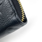 Louis Vuitton Portefeuille Clemence Wallet Zip Around Monogram Empreinte Noir — view 3