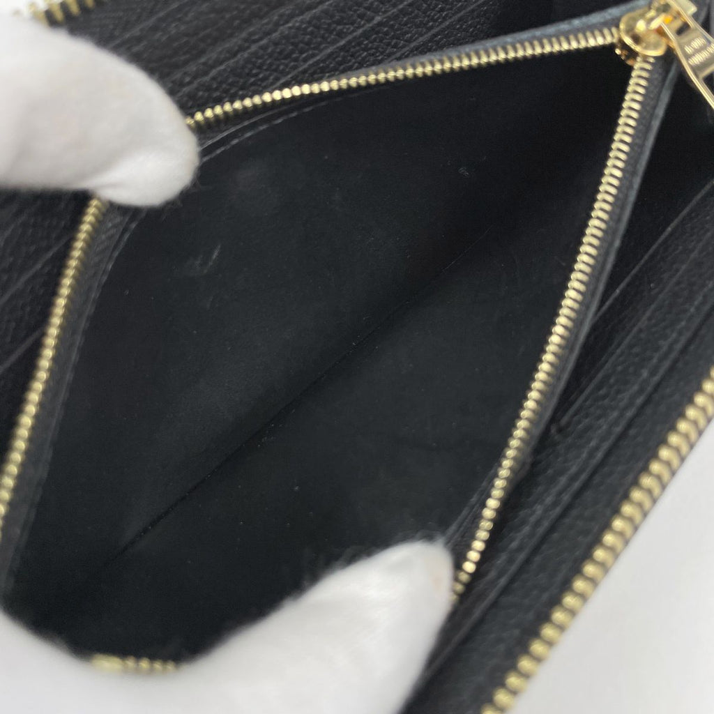 Louis Vuitton Portefeuille Clemence Wallet Zip Around Monogram Empreinte Noir — view 8