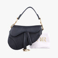 Dior Saddle Black Leather Shoulder Bag
