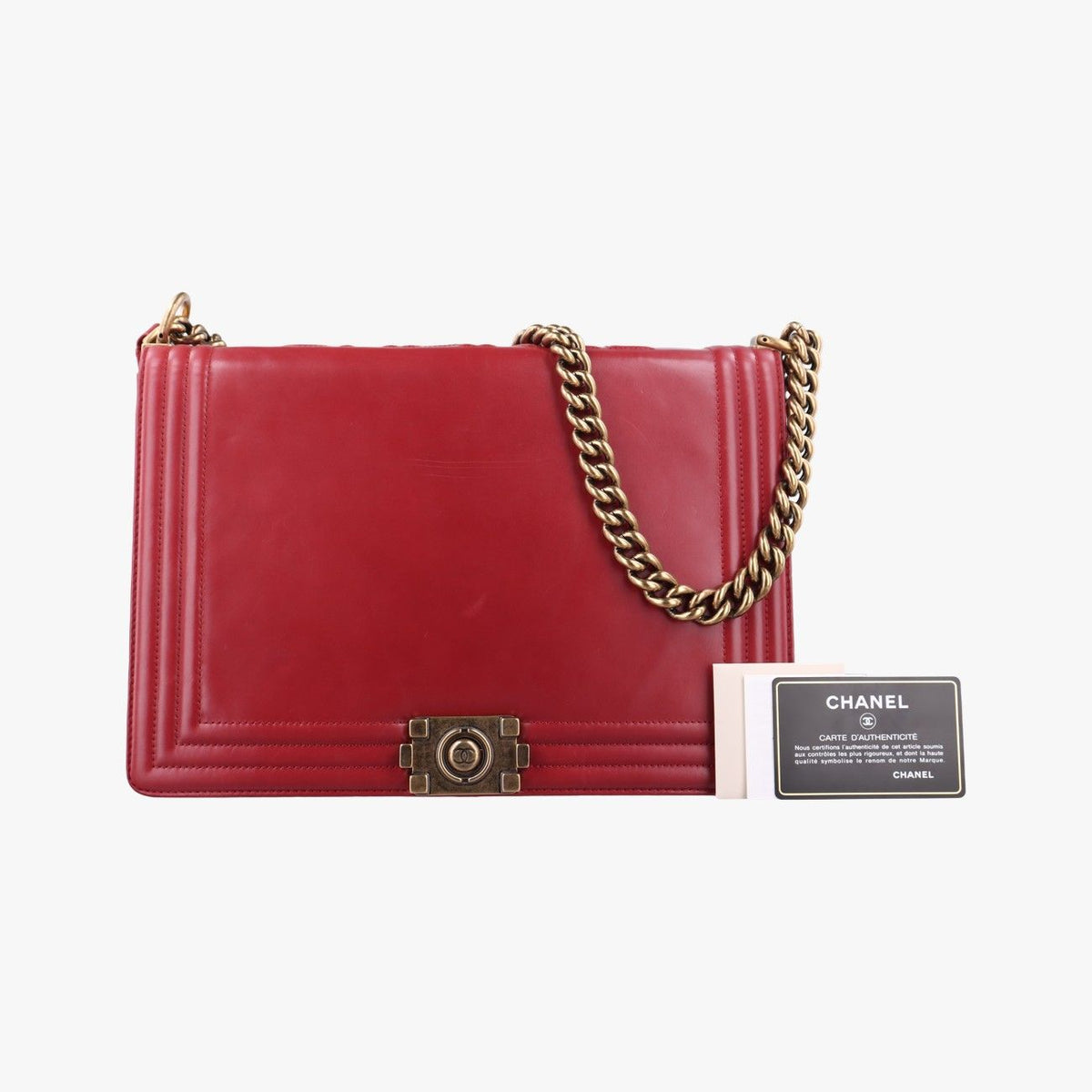 Chanel Boy Red Leather