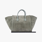 Celine Luggage Small Square Phantom Green Gray Suede Handbag — view 2