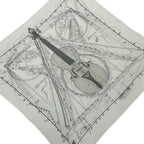 Hermes Scarf Carre 90 Greige la Musique Des Spheres Pleats Silk