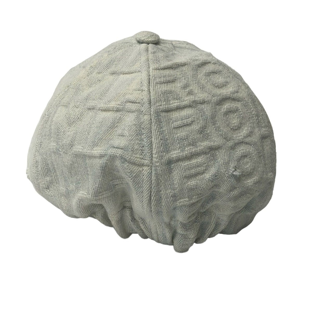 Fendi Cap 58.0 White Light Gray Denim Logo Distressed Hat — view 3