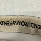 Fendi Cap 58.0 White Light Gray Denim Logo Distressed Hat — view 8