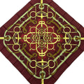 Hermes Scarf Carre 90 Bordeaux Yellow Multi Eperon D'or