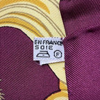 Hermes Scarf Carre 90 Bordeaux Yellow Multi Roue Arriere du Carrosse Imperial — view 4