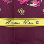 Hermes Scarf Carre 90 Bordeaux Yellow Multi Roue Arriere du Carrosse Imperial — view 2