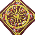 Hermes Scarf Carre 90 Bordeaux Yellow Multi Roue Arriere du Carrosse Imperial