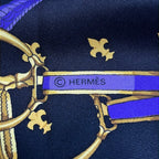Hermes Scarf Carre 90 Black Navy Multi Selles Housse — view 2