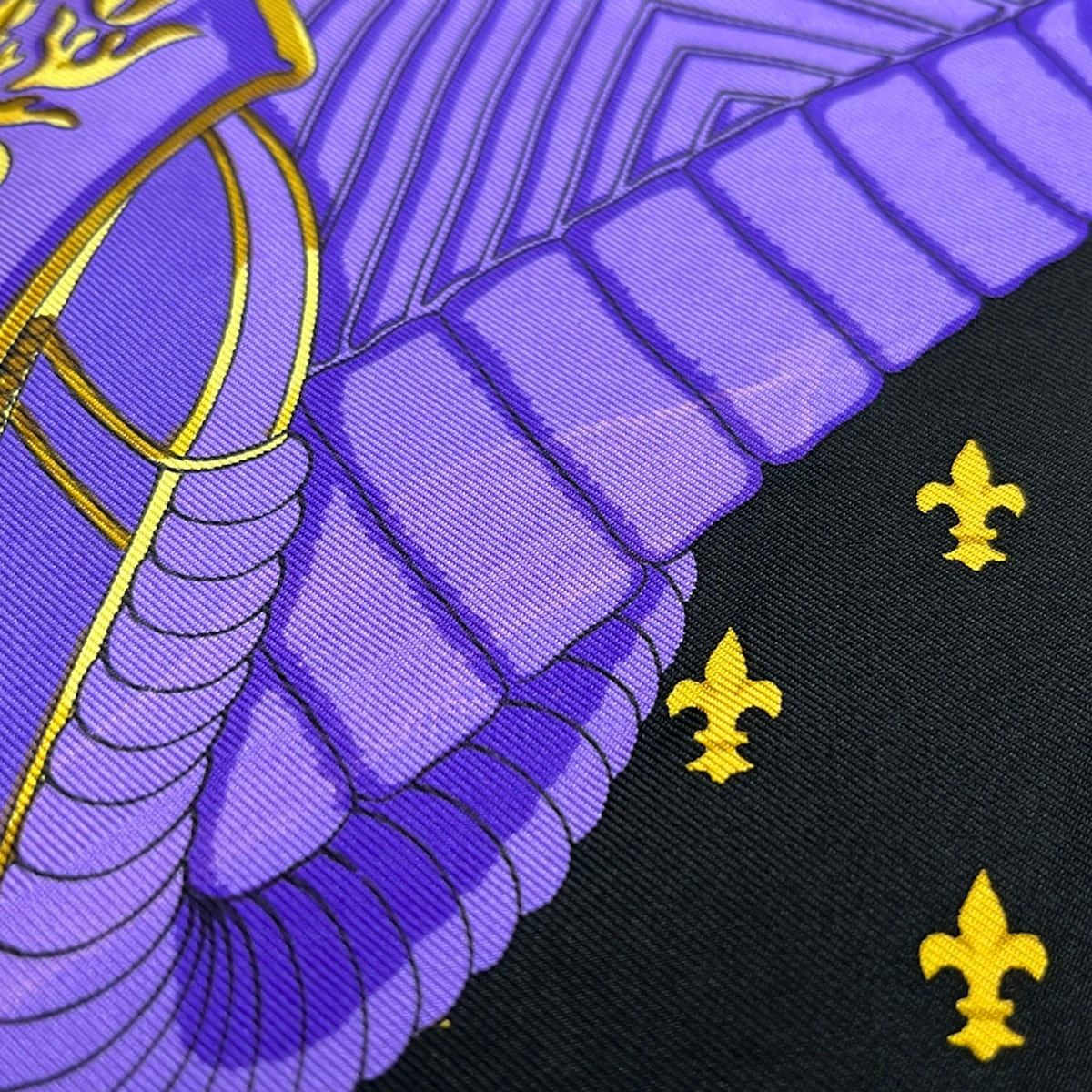 Hermes Scarf Carre 90 Black Navy Multi Selles Housse — view 5