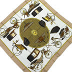 Hermes Scarf Carre 90 White Beige Multi les Voitures Transformation