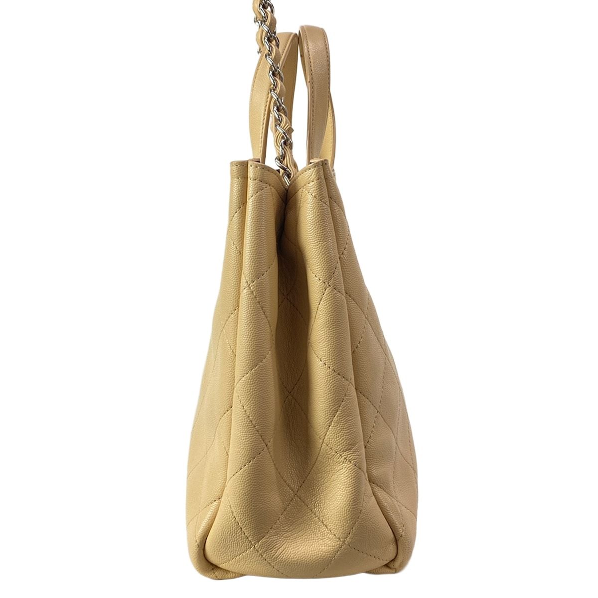 Chanel Shoulder Bag Beige Chain 2-Way Silver — view 4