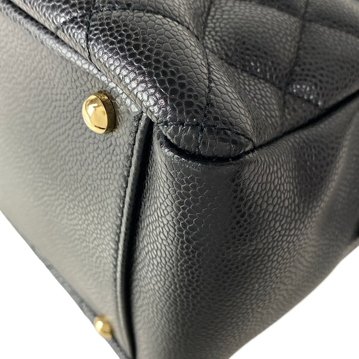 Chanel Tote Bag Reprint Chain Black Shoulder Gold — view 8