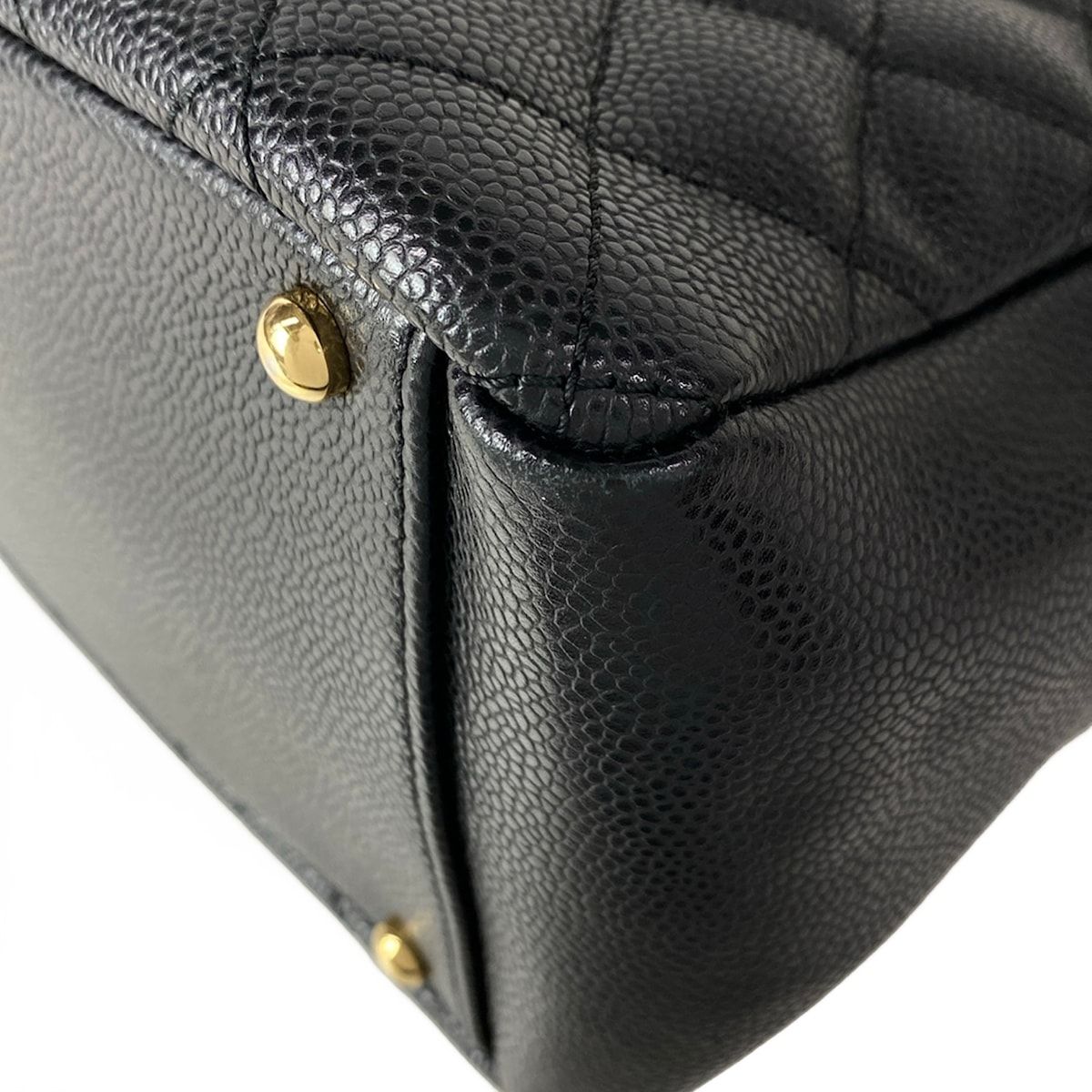 Chanel Tote Bag Reprint Chain Black Shoulder Gold — view 6