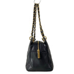 Chanel Tote Bag Reprint Chain Black Shoulder Gold — view 2