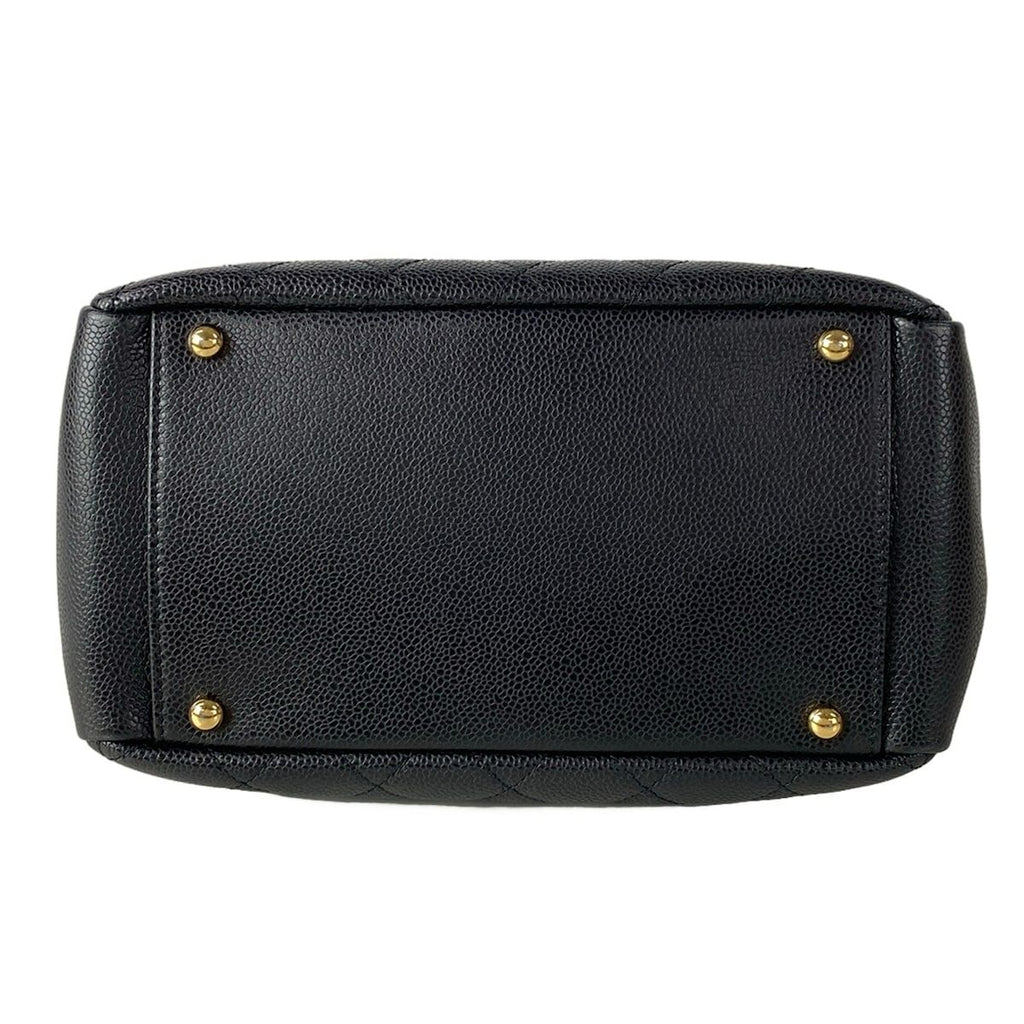 Chanel Tote Bag Reprint Chain Black Shoulder Gold — view 5