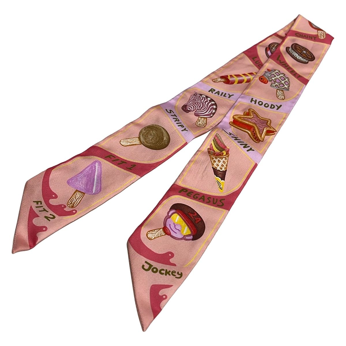 Hermes Scarf Twilly Pink Multi Funny Ice Cream — view 4