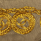 Chanel Scarf Brown Gold Chain Pattern Paisley — view 4