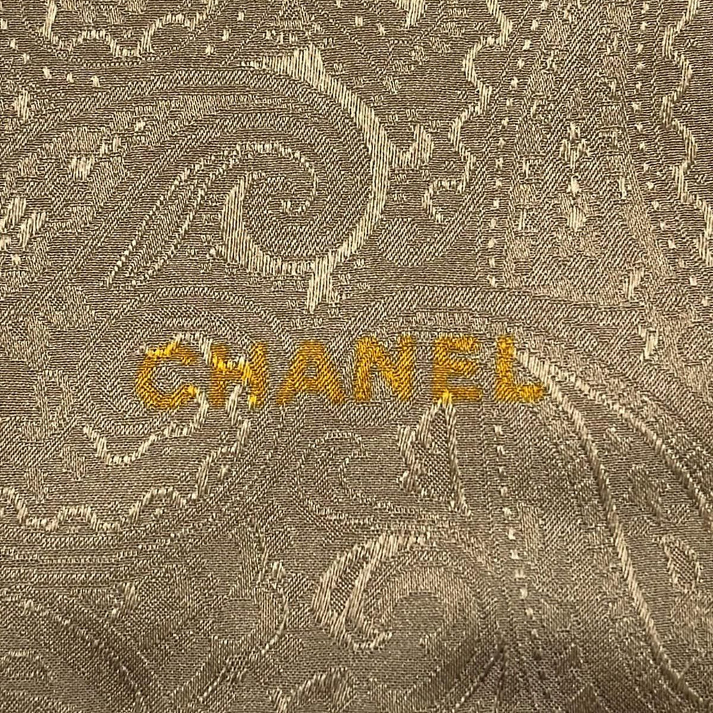 Chanel Scarf Brown Gold Chain Pattern Paisley — view 2