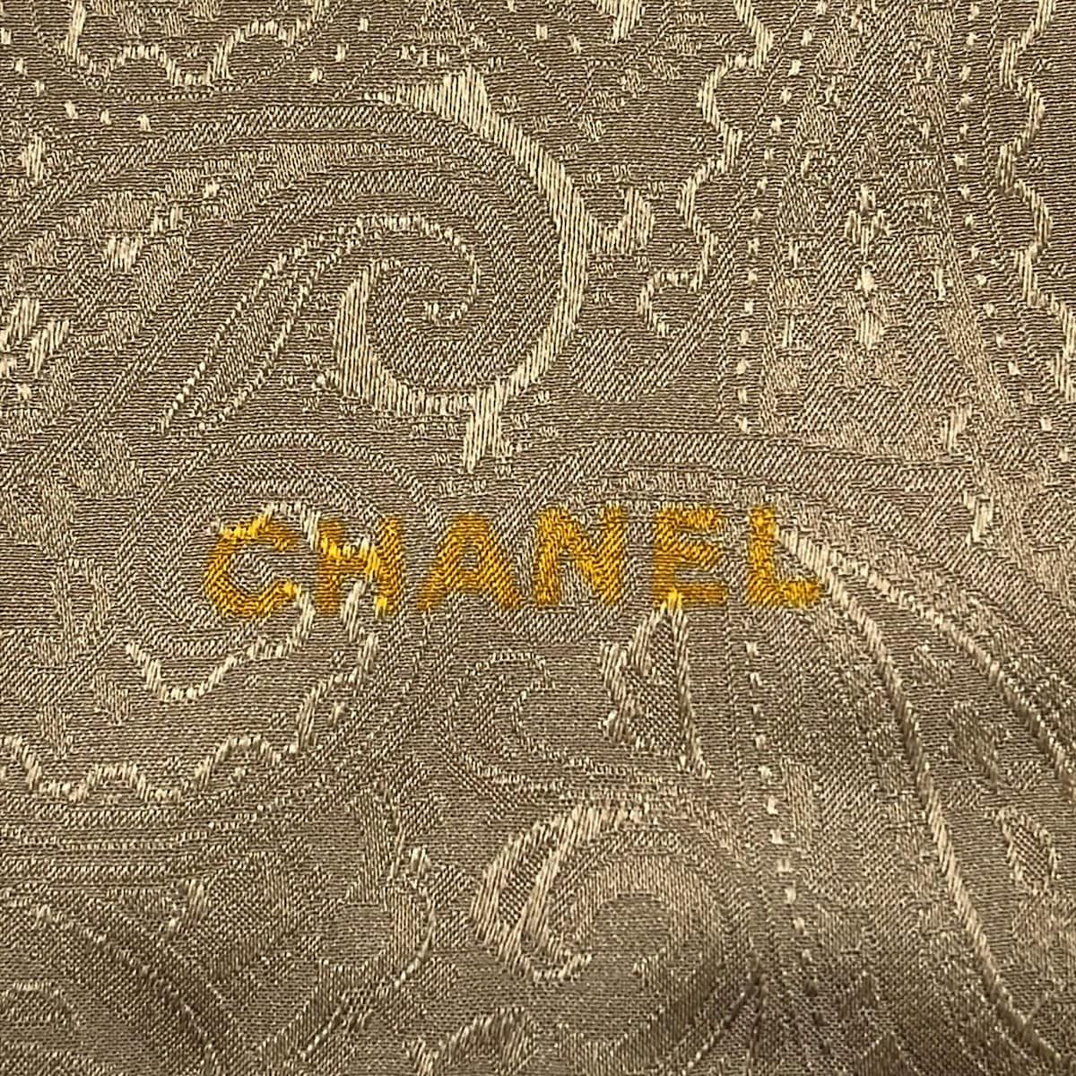 Chanel Scarf Brown Gold Chain Pattern Paisley — view 2