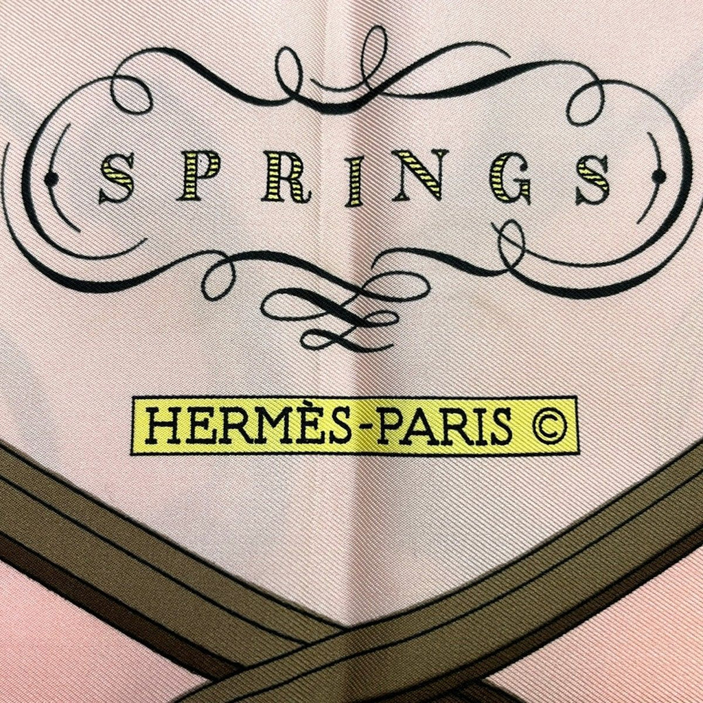 Hermes Scarf Carre 90 Pink Brown Multi Springs — view 2