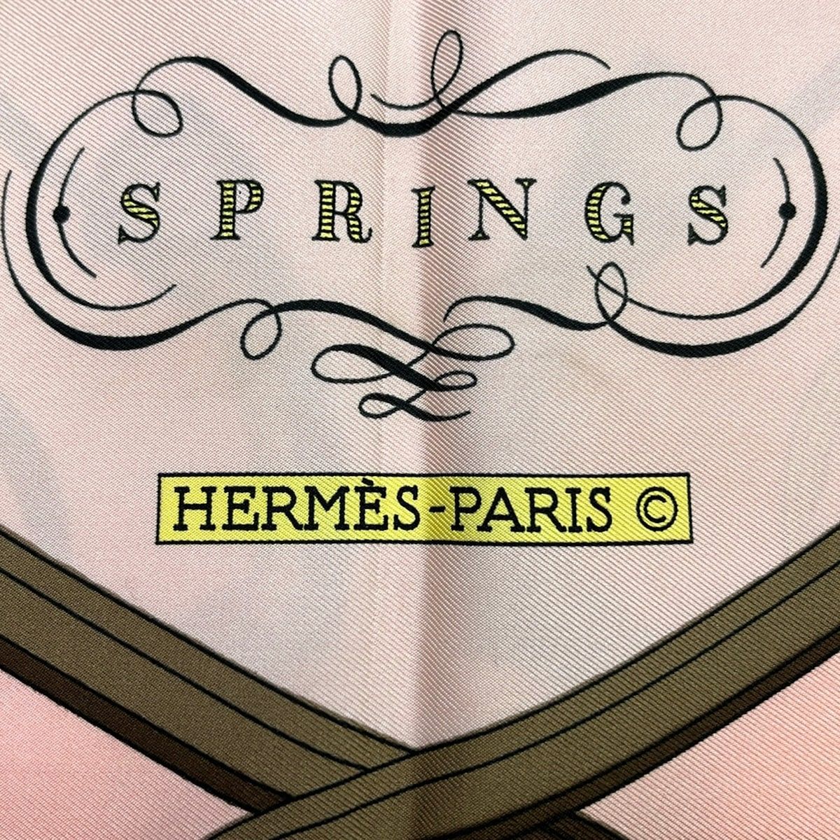 Hermes Scarf Carre 90 Pink Brown Multi Springs — view 2