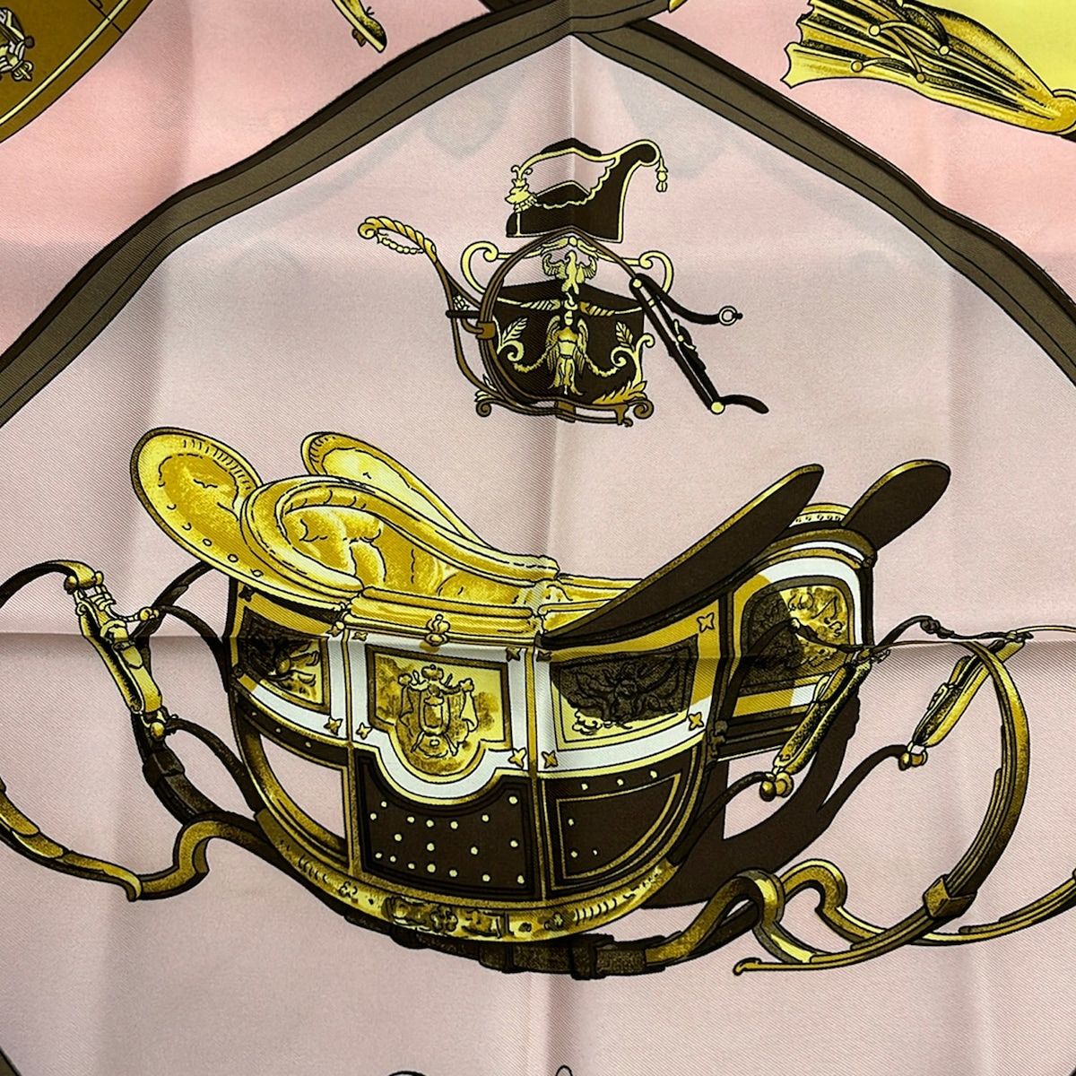 Hermes Scarf Carre 90 Pink Brown Multi Springs — view 4