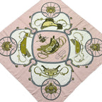 Hermes Scarf Carre 90 Pink White Multi Springs