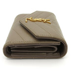 Saint Laurent Paris Trifold Wallet Cassandra Brown Leather — view 8