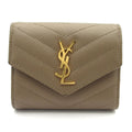 Saint Laurent Paris Trifold Wallet Cassandra Brown Leather