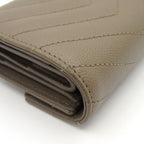 Saint Laurent Paris Trifold Wallet Cassandra Brown Leather — view 6