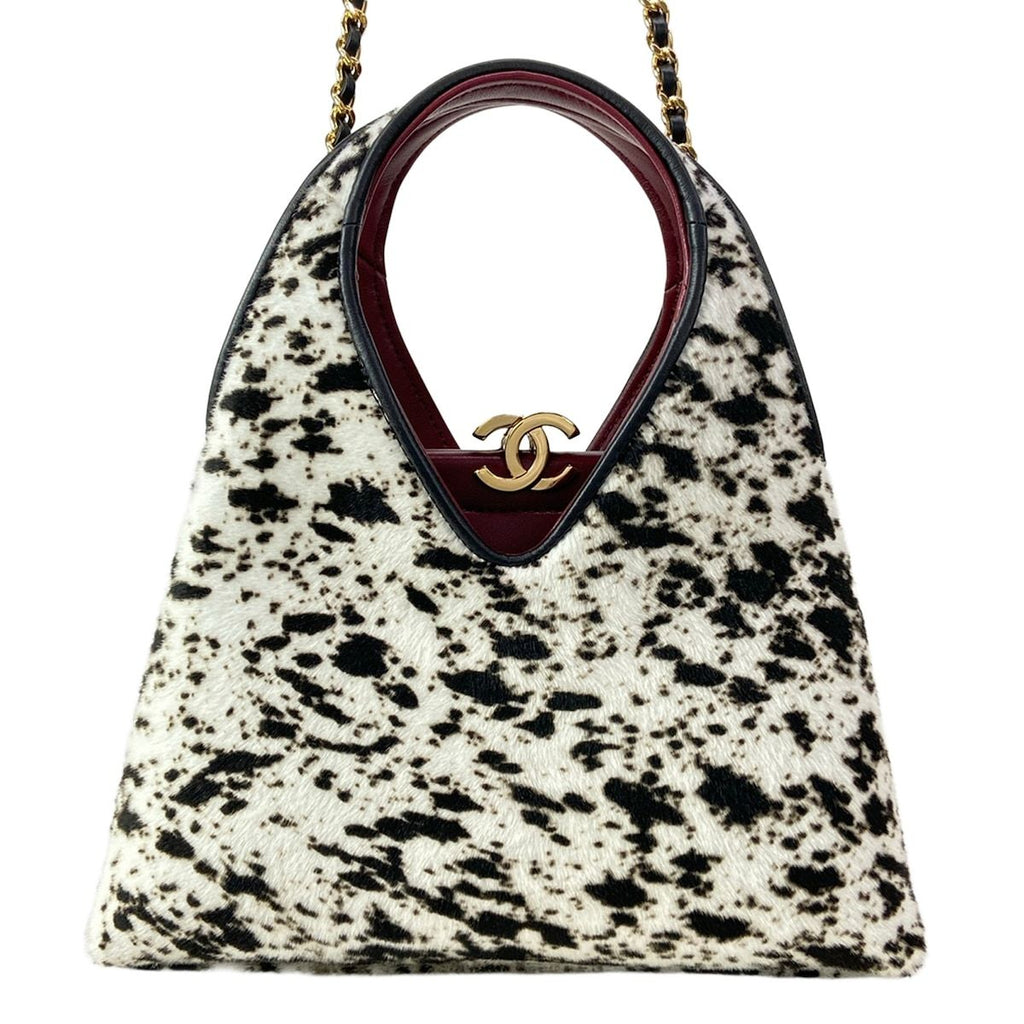 Chanel Shoulder Bag Small Shopping White Black — view 3