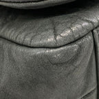 Chanel Shoulder Bag Dark Gray Chain Silver Leather — view 7