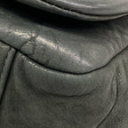 Chanel Shoulder Bag Dark Gray Chain Silver Leather — view 6