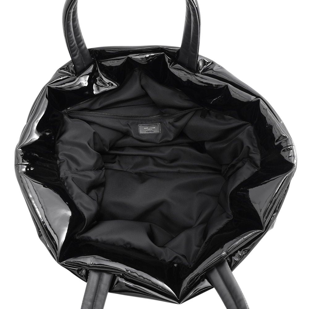 Saint Laurent Paris Tote Bag Logo Maxi Patent Leather Black — view 5