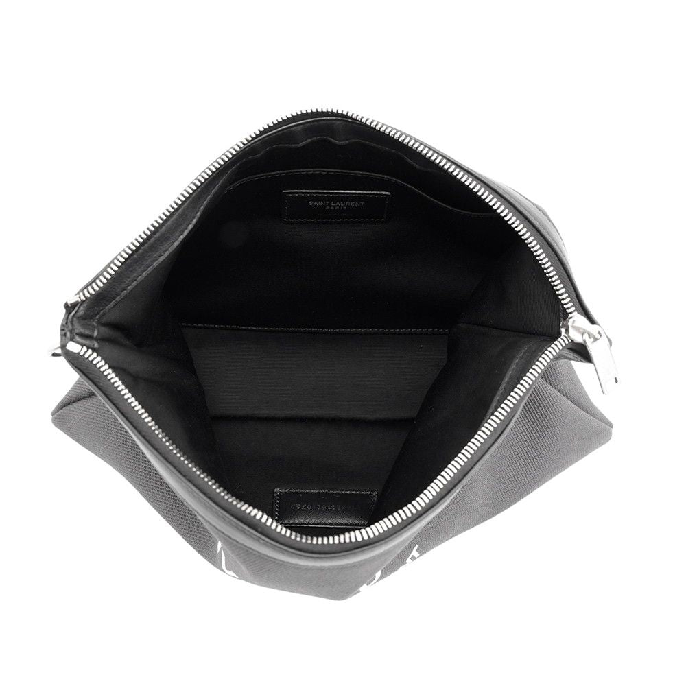 Saint Laurent Paris Clutch Rive Gauche Canvas Leather Black — view 6
