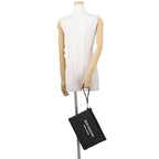 Saint Laurent Paris Clutch Rive Gauche Canvas Leather Black — view 5