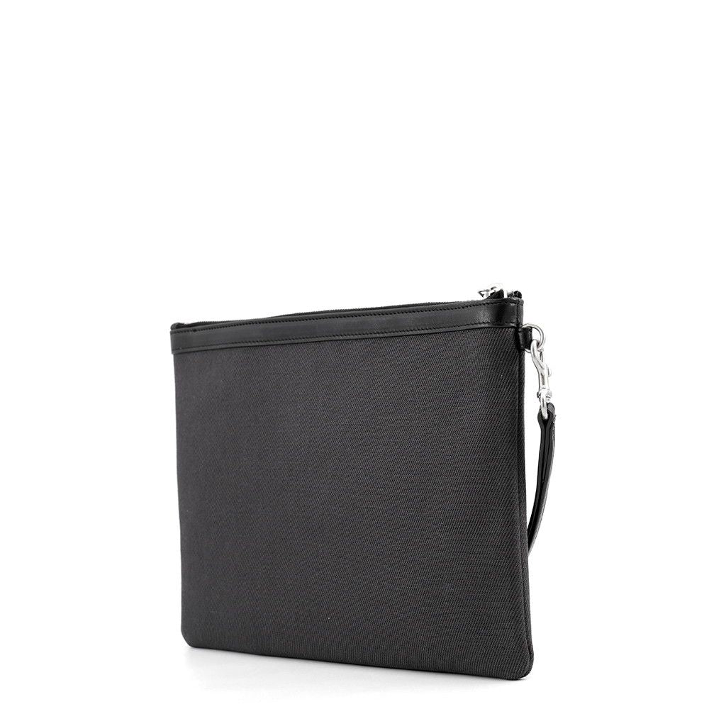 Saint Laurent Paris Clutch Rive Gauche Canvas Leather Black — view 2