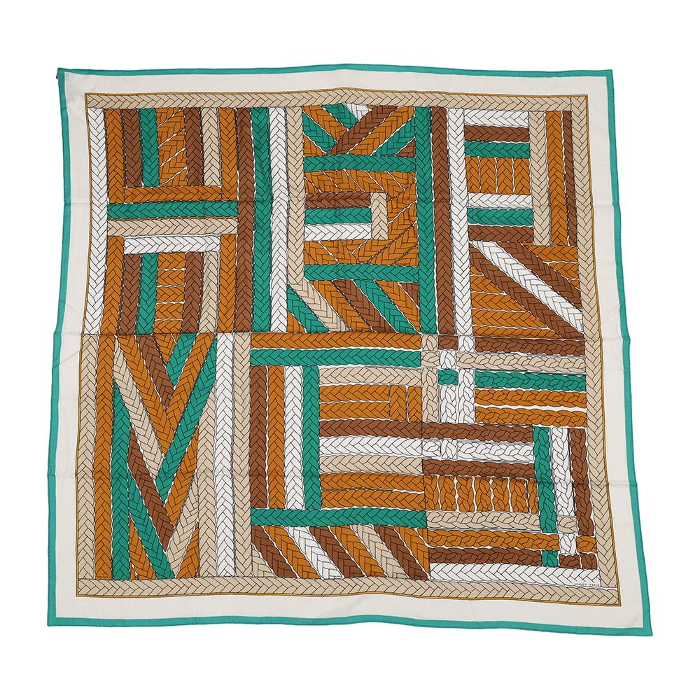 Hermes Shawl Carre 140 Geant Tresses H Cashmere Silk Scarf