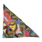 Hermes Shawl Triangle Jian Cheval Veigues Vague Cashmere Silk Scarf