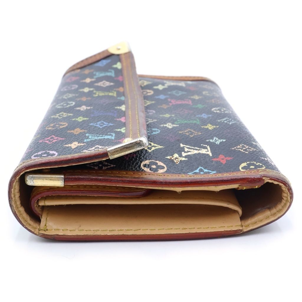 Louis Vuitton Porte Tresor Monogram Multicolor Leather Wallet Trifold Black — view 3