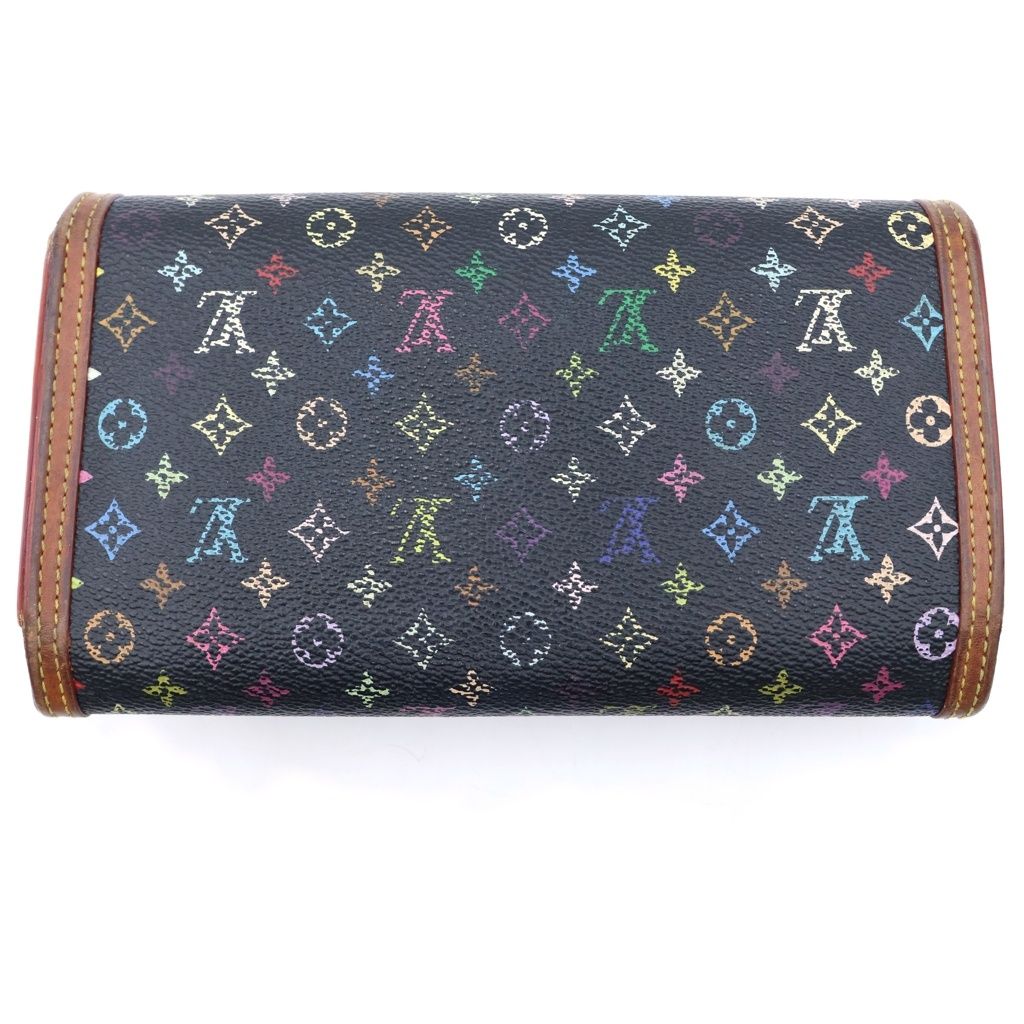 Louis Vuitton Porte Tresor Monogram Multicolor Leather Wallet Trifold Black — view 2
