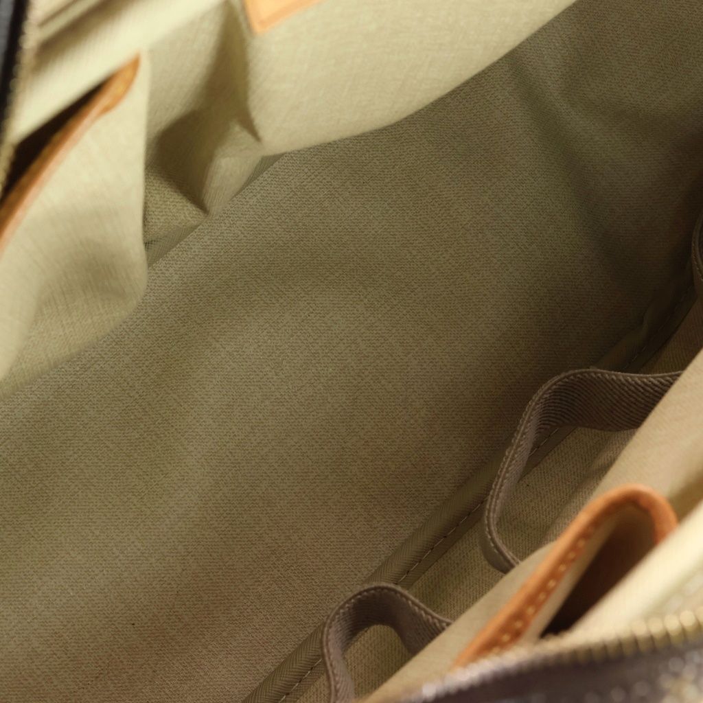 Louis Vuitton Monogram Deauville Handbag Brown Leather Gold — view 8