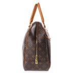 Louis Vuitton Monogram Deauville Handbag Brown Leather Gold — view 3