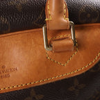 Louis Vuitton Monogram Deauville Handbag Brown Leather Gold — view 6