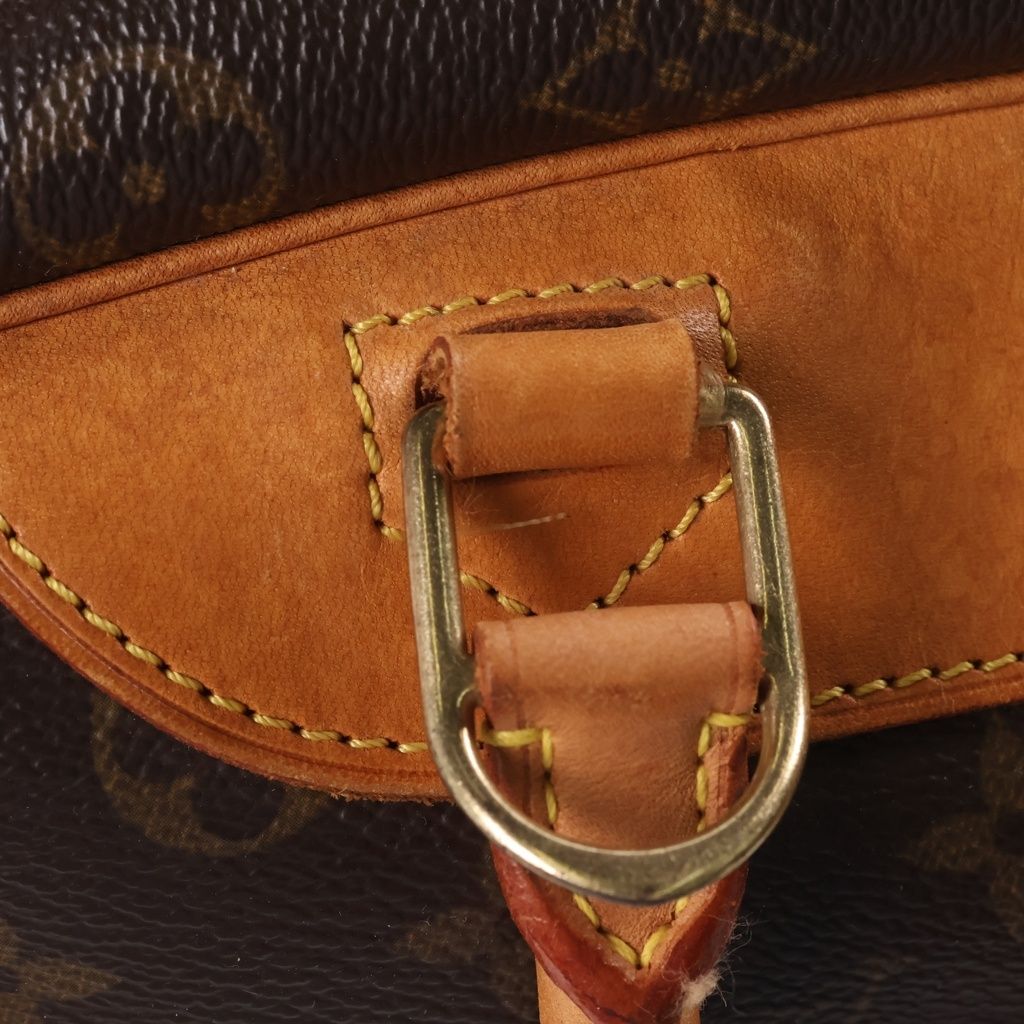 Louis Vuitton Monogram Deauville Handbag Brown Leather Gold — view 7